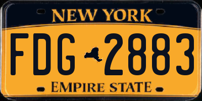 NY license plate FDG2883