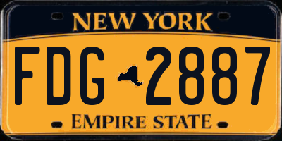 NY license plate FDG2887