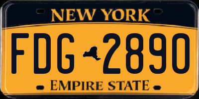 NY license plate FDG2890
