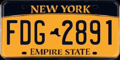 NY license plate FDG2891