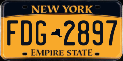 NY license plate FDG2897