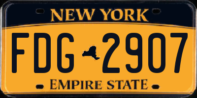 NY license plate FDG2907