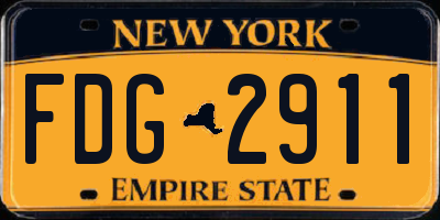 NY license plate FDG2911