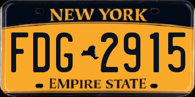NY license plate FDG2915