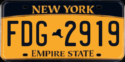 NY license plate FDG2919