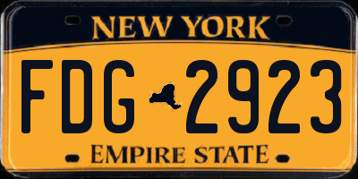NY license plate FDG2923