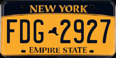 NY license plate FDG2927