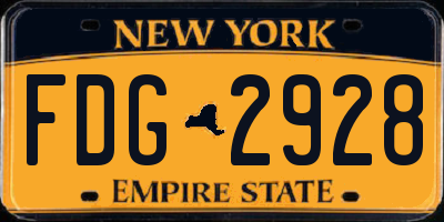 NY license plate FDG2928