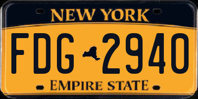 NY license plate FDG2940