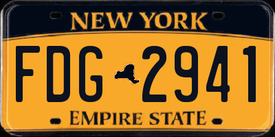NY license plate FDG2941