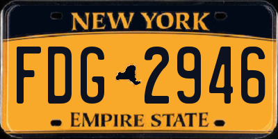 NY license plate FDG2946