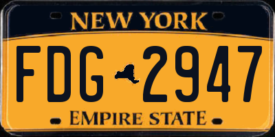 NY license plate FDG2947