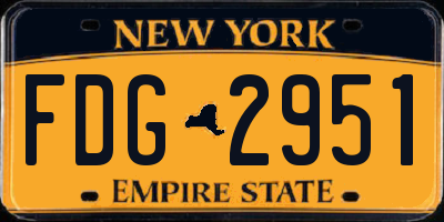 NY license plate FDG2951