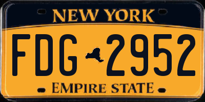 NY license plate FDG2952