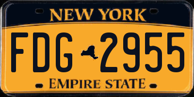 NY license plate FDG2955