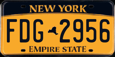 NY license plate FDG2956