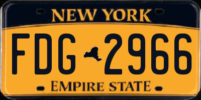NY license plate FDG2966