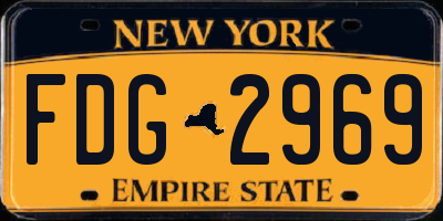 NY license plate FDG2969