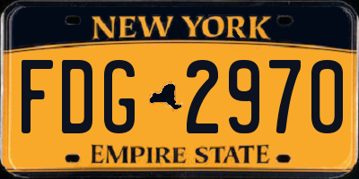 NY license plate FDG2970
