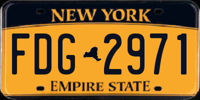NY license plate FDG2971