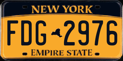 NY license plate FDG2976