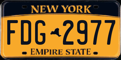 NY license plate FDG2977
