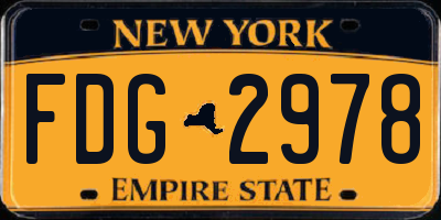 NY license plate FDG2978