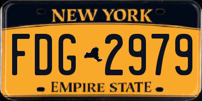 NY license plate FDG2979