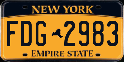 NY license plate FDG2983
