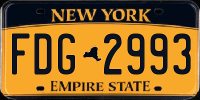NY license plate FDG2993