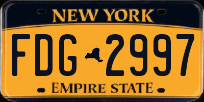 NY license plate FDG2997