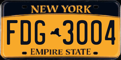 NY license plate FDG3004