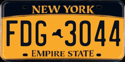 NY license plate FDG3044