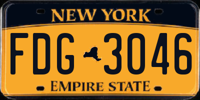 NY license plate FDG3046