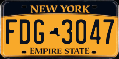 NY license plate FDG3047