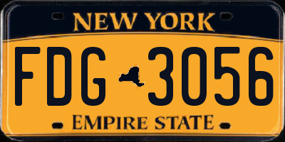 NY license plate FDG3056