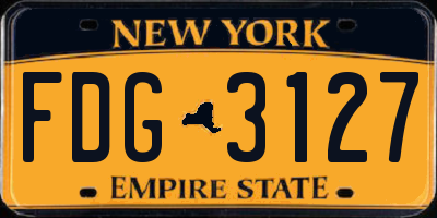 NY license plate FDG3127