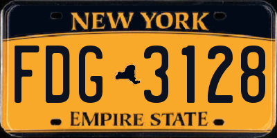 NY license plate FDG3128