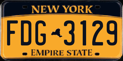 NY license plate FDG3129