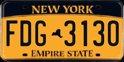 NY license plate FDG3130