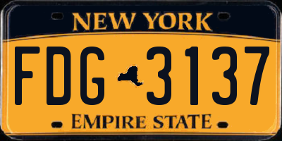 NY license plate FDG3137