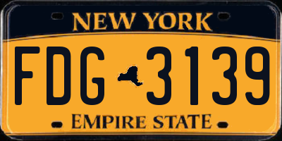 NY license plate FDG3139