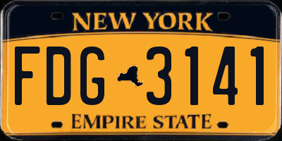 NY license plate FDG3141