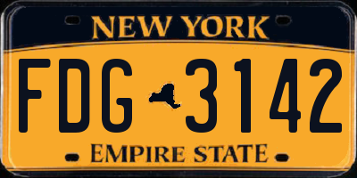 NY license plate FDG3142
