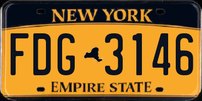 NY license plate FDG3146