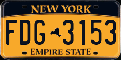 NY license plate FDG3153