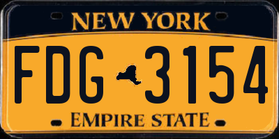 NY license plate FDG3154