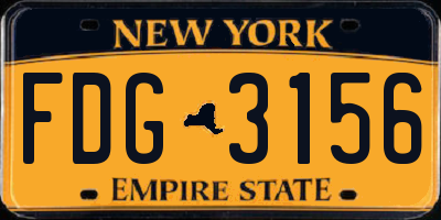 NY license plate FDG3156