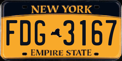 NY license plate FDG3167