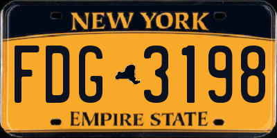 NY license plate FDG3198
